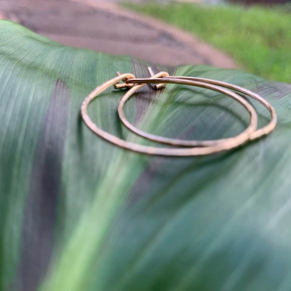 Gold Fill Handmade Hoop Earrings - Picture 2 of 2